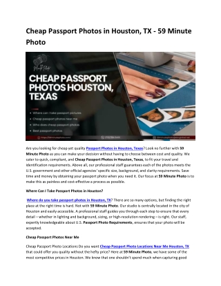Cheap Passport Photos in Houston