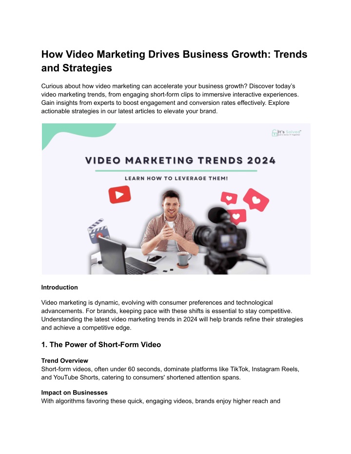 how video marketing drives business growth trends