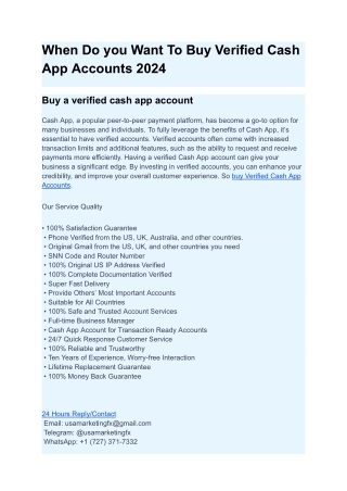 when do you want to buy verified cash