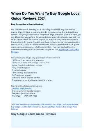 when do you want to buy google local guide