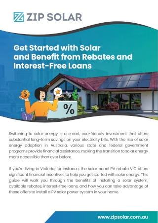 Get Started with Solar Panel PV Rebate VIC and Interest-Free Loans