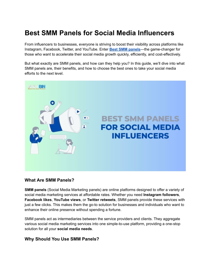 best smm panels for social media influencers