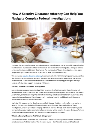 how a security clearance attorney can help