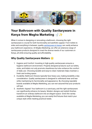 sanitaryware kenya