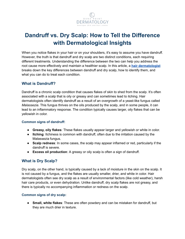 dandruff vs dry scalp how to tell the difference