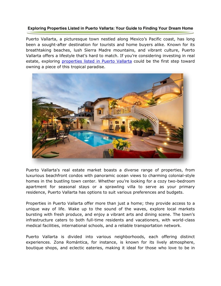 exploring properties listed in puerto vallarta