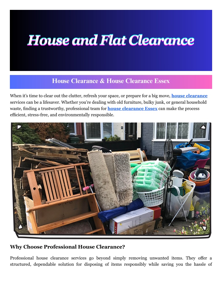 house and flat clearance house and flat clearance