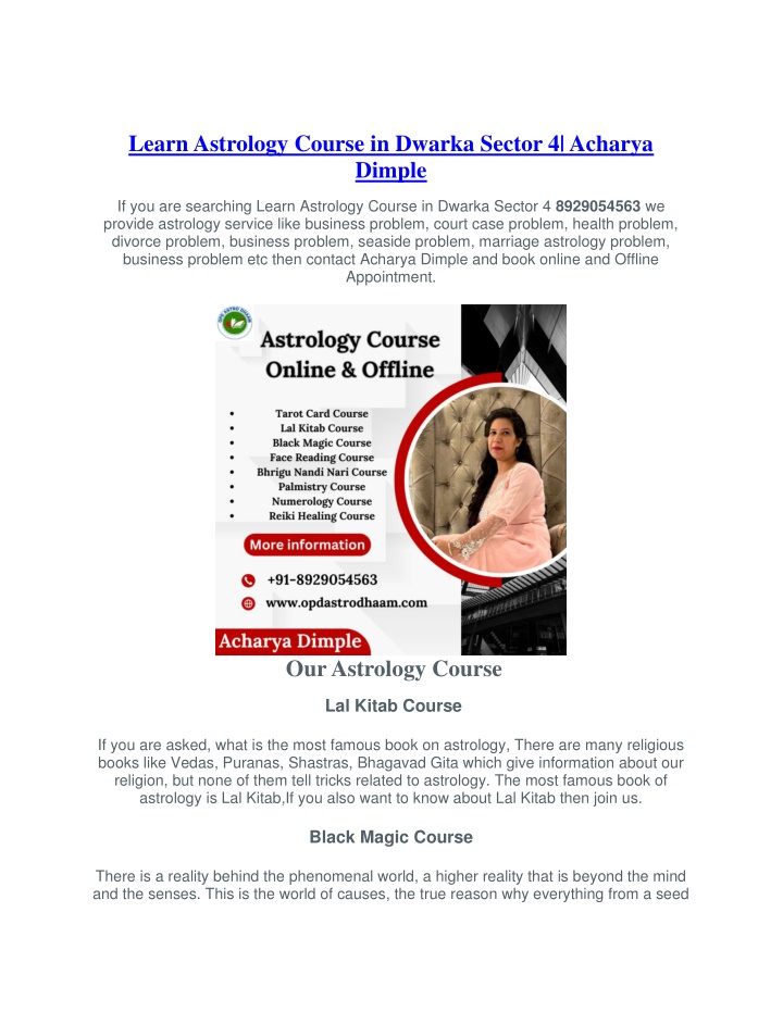 learn astrology course in dwarka sector 4 acharya