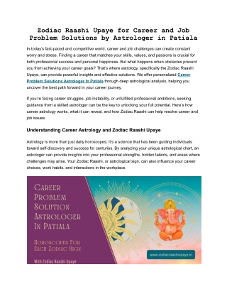 Career and Job Problem Solutions by Astrologer in Patiala