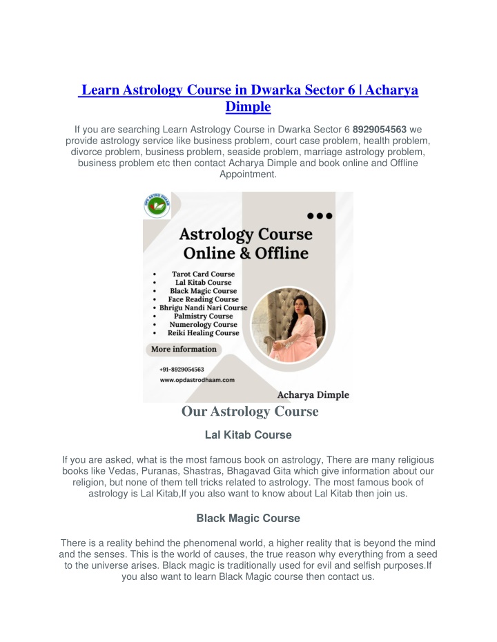 learn astrology course in dwarka sector 6 acharya