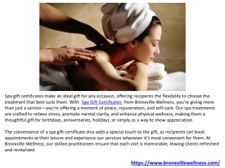 Relaxing Deep Tissue Massage & Spa Gift Certificates from Bronxville Wellness.