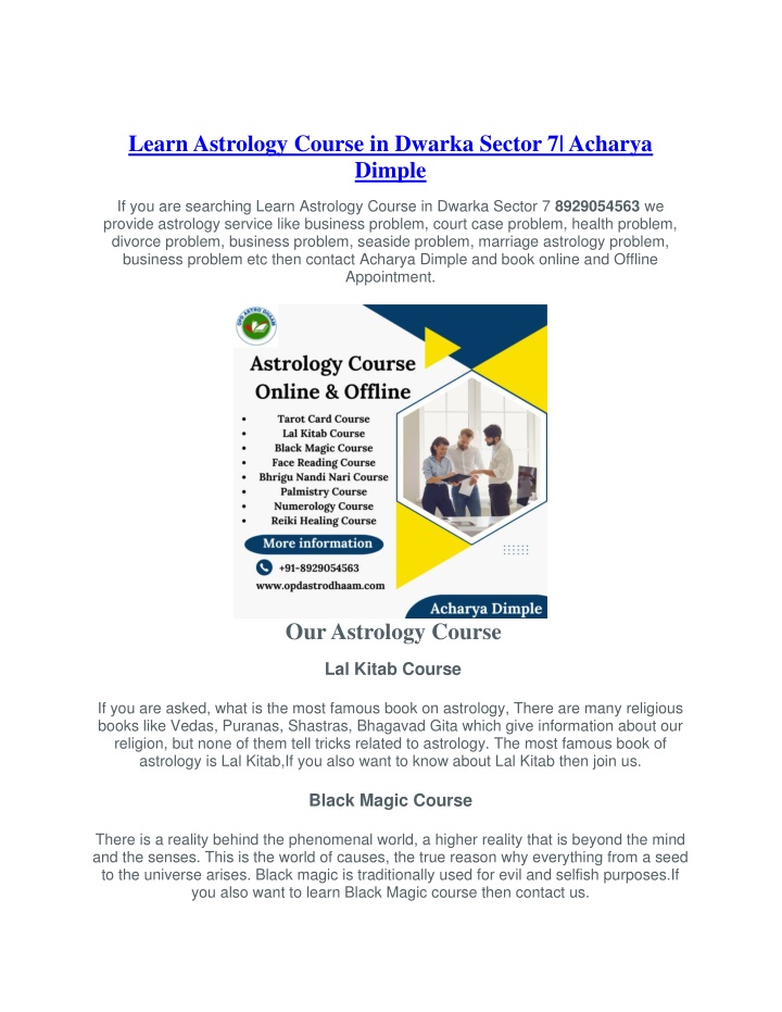 learn astrology course in dwarka sector 7 acharya