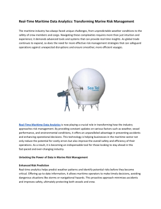 real time maritime data analytics transforming