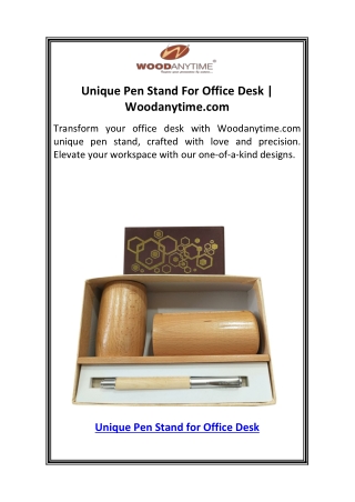 Unique Pen Stand For Office Desk  Woodanytime.com