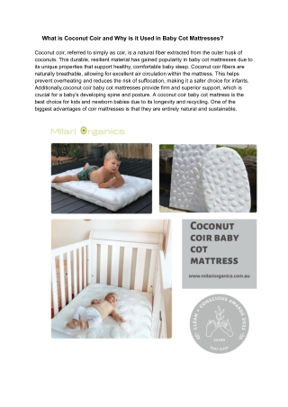 what is coconut coir and why is it used in baby