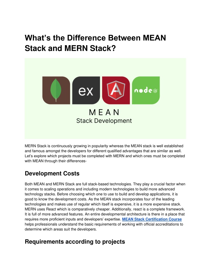 what s the difference between mean stack and mern