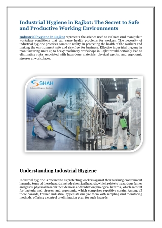 Industrial Hygiene in Rajkot The Secret to Safe and Productive Working Environments