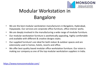 Modular Workstation in Bangalore-Workstation Manufacturers