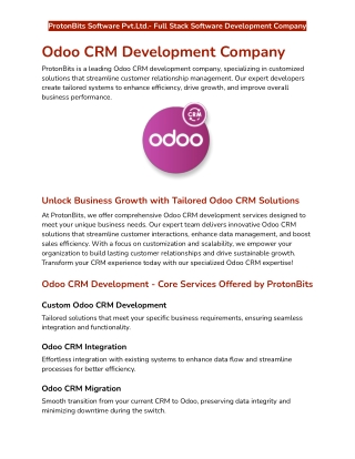 Odoo CRM Development Company | Hire Odoo CRM Developers