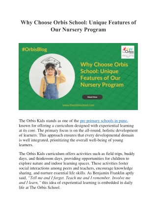 why choose orbis school unique features