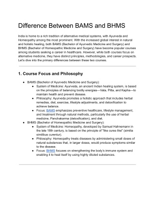 Difference Between BAMS and BHMS