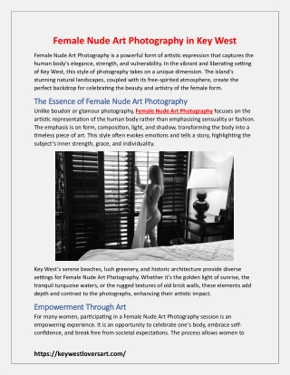 Female Nude Art Photography in Key West