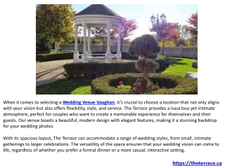 Dream Wedding at The Terrace: Premier Wedding Venue & Banquet Hall in Vaughan.