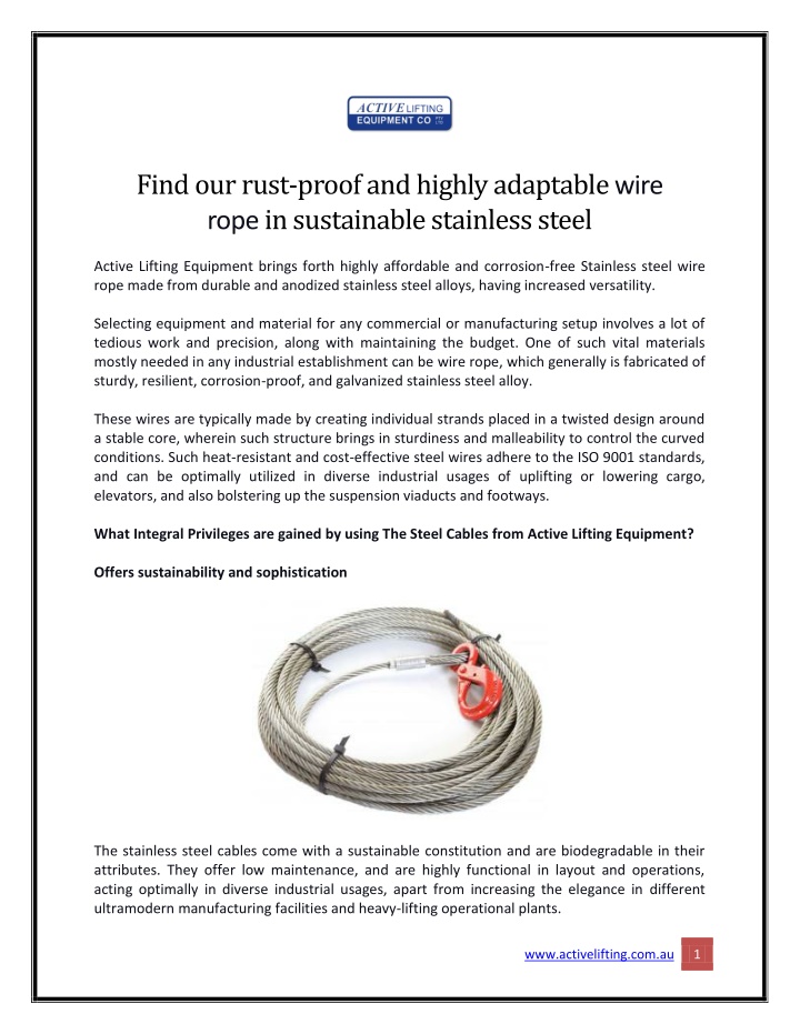 find our rust proof and highly adaptable wire