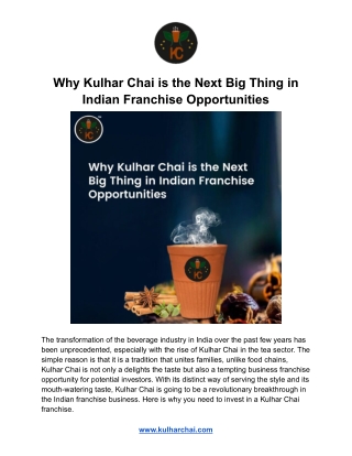 Why Kulhar Chai is the Next Big Thing in Indian Franchise Opportunities