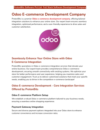 Odoo E-commerce Integration Services | Odoo E-commerce Development