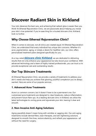 Discover Radiant Skin in Kirkland