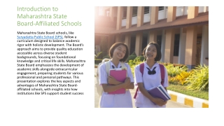 introduction to maharashtra state board affiliated schools