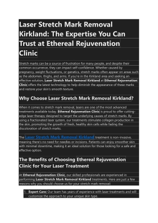 Laser Stretch Mark Removal Kirkland