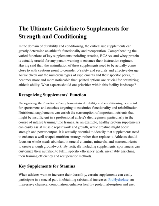 the ultimate guideline to supplements