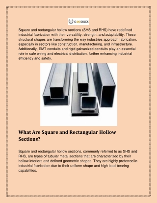 How Square and Rectangular Hollow Sections Are Transforming Industrial Fabrication