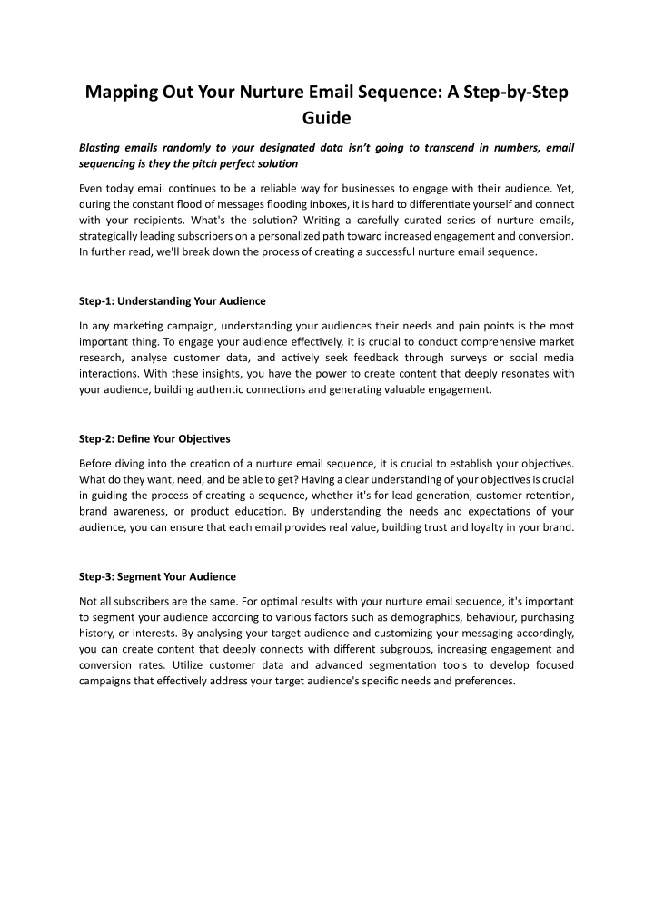 mapping out your nurture email sequence a step
