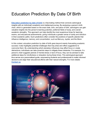 education prediction by date of birth