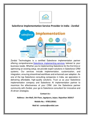Salesforce Implementation Service Provider in India