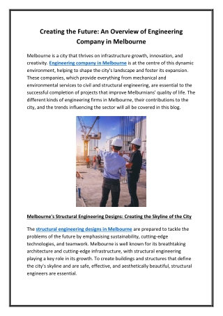 creating the future an overview of engineering