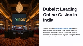 Experience the Best Online Casino Thrills with Dubai7