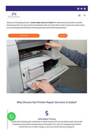 Affordable and Reliable Printer Repair Service in Dubai – Get Fast Solutions To
