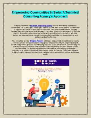 empowering communities in syria a technical