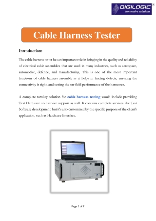 Cable Harness Tester from Digilogic Systems