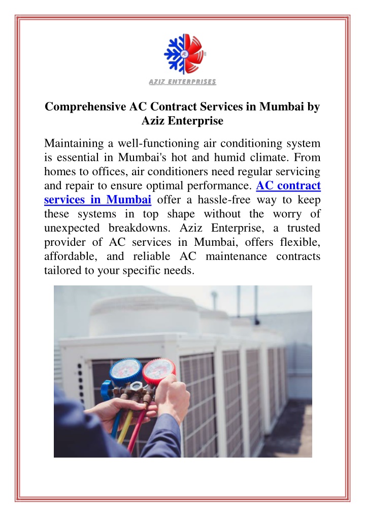 comprehensive ac contract services in mumbai