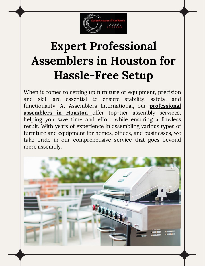 expert professional assemblers in houston