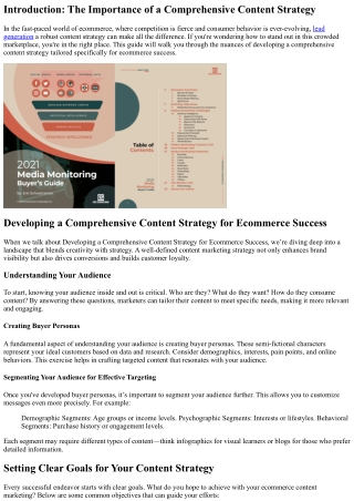 introduction the importance of a comprehensive