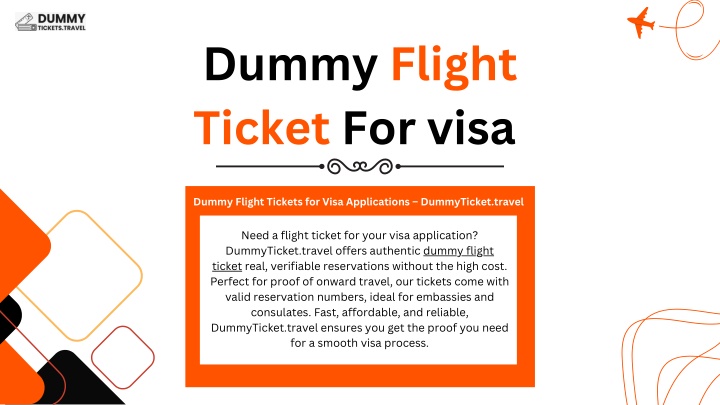 dummy flight ticket for visa