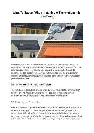 what to expect when installing a thermodynamic