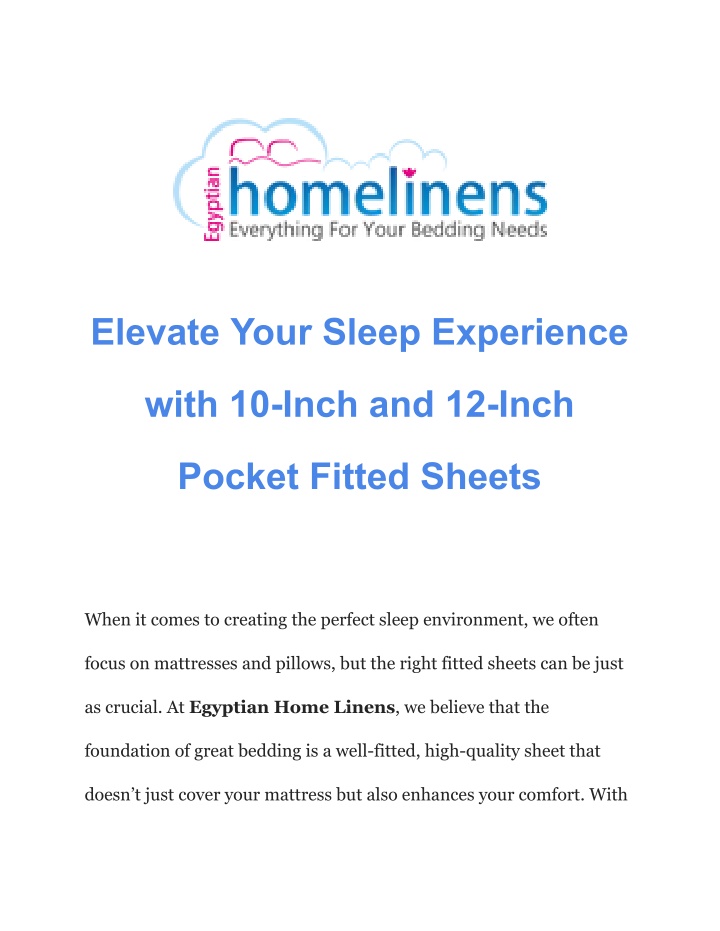 elevate your sleep experience