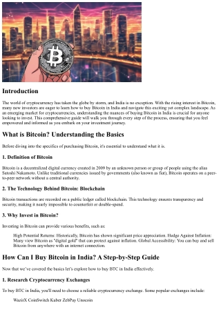 How to Buy Bitcoin in India: Tips for New Investors